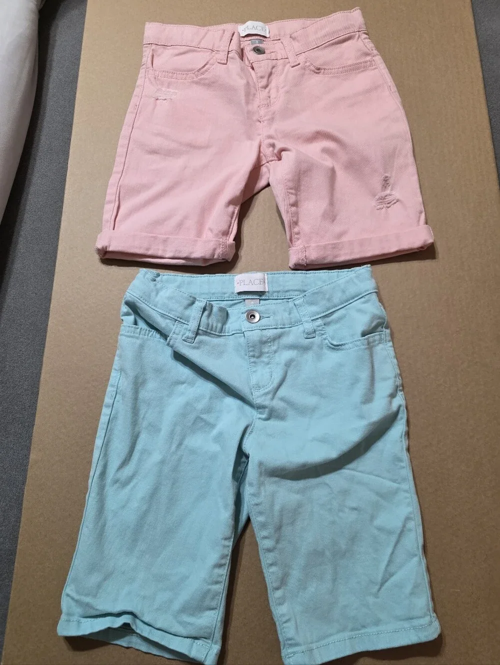 2 Pair Children's Place Pastel Pink & Aqua Girls'  Shorts